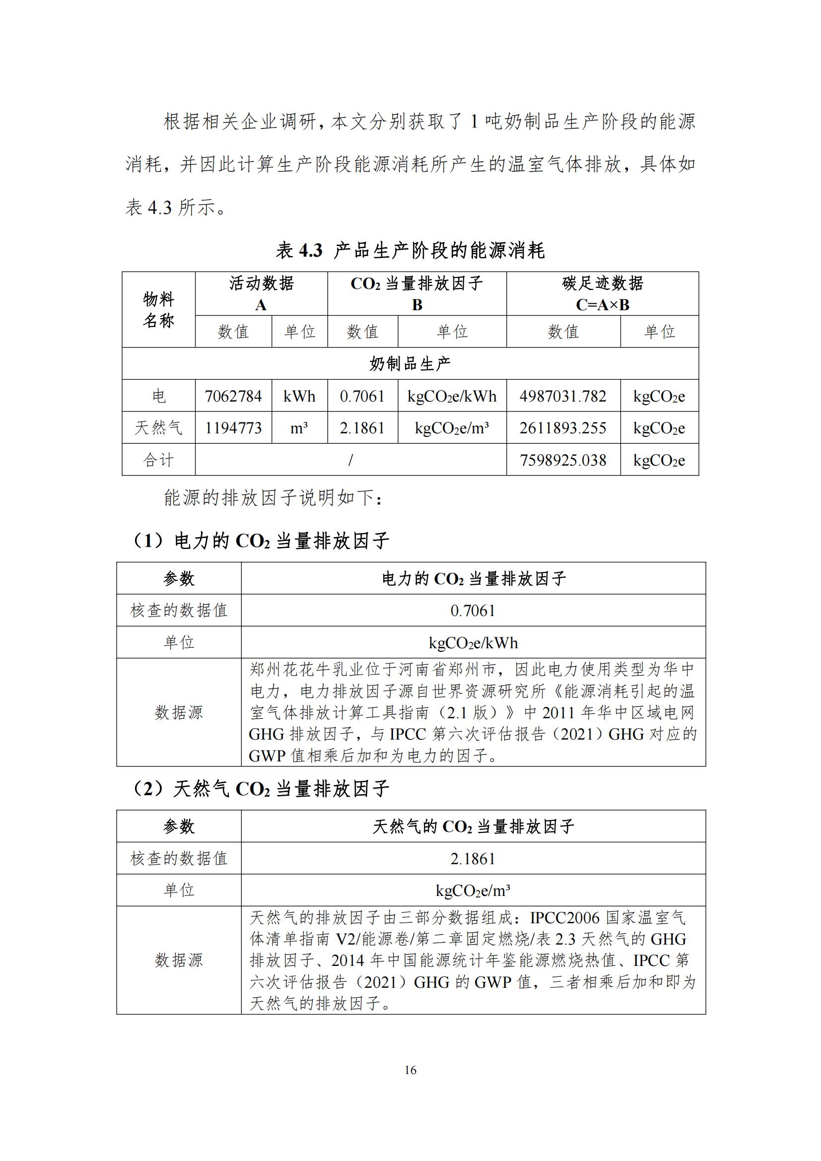 《郑州世界杯官方入口乳制品有限公司产品碳足迹报告》公示